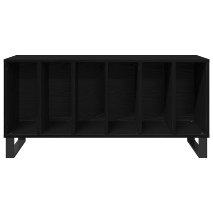 Pladeskab Med Hylde Sort Eg 100 X 38 X 48 Cm Konstrueret Træ