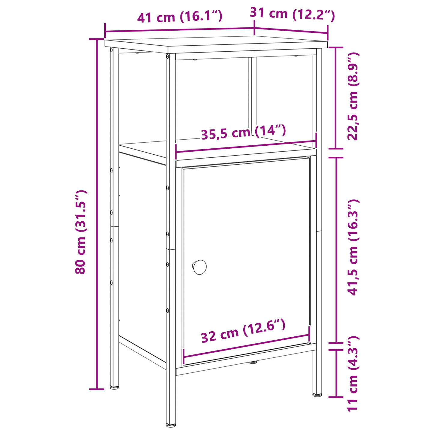 Sengeborde 2 Stk Sort Eg 41X31X80 Cm Ingeniørtræ