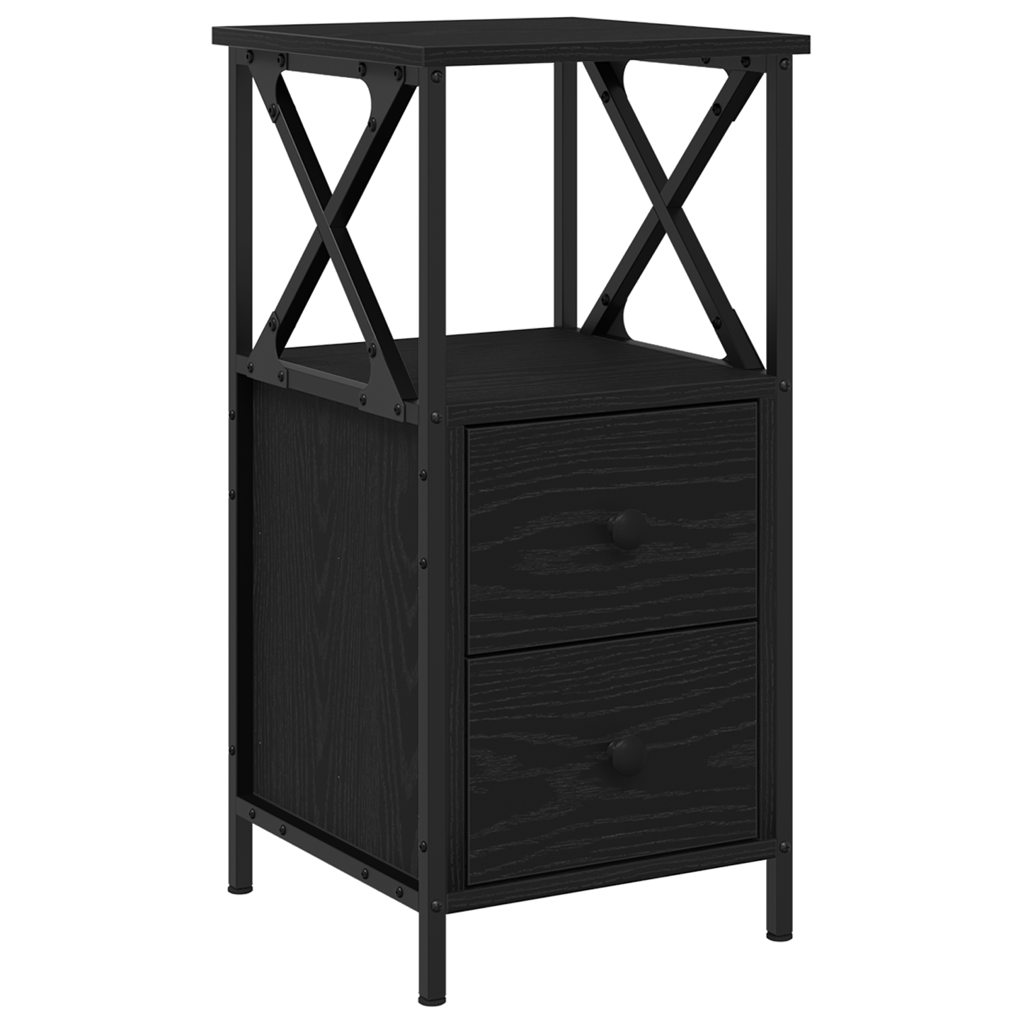 Sengebord I Sort Eg 34X35,5X70 Cm - Ingeniørtræ