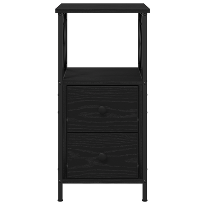 Sengebord I Sort Eg 34X35,5X70 Cm - Ingeniørtræ