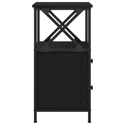 Sengebord I Sort Eg 34X35,5X70 Cm - Ingeniørtræ