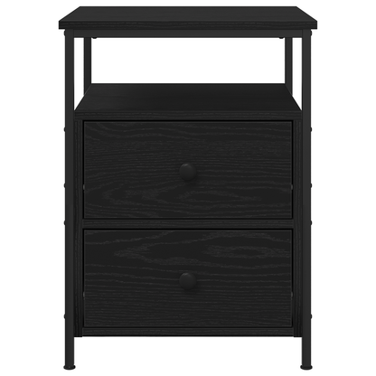 Sengebord Sort Eg 44X45X60 Cm Teknisk Træ Og Stål