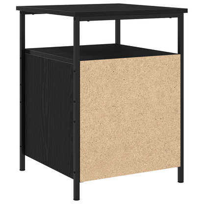 Sengebord 2 Stk Sort Eg 44X45X60 Cm Konstrueret Træ