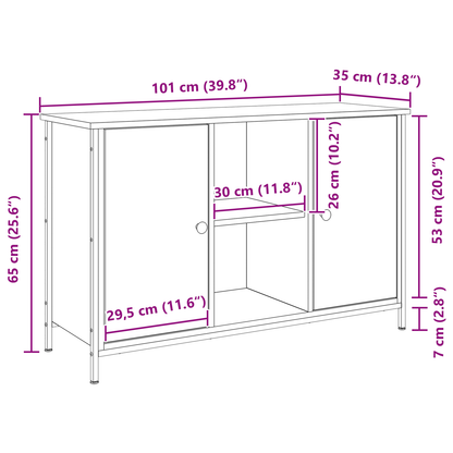 Tv-Skab Gammelt Træ 101 X 35 X 65 Cm Konstrueret Træ