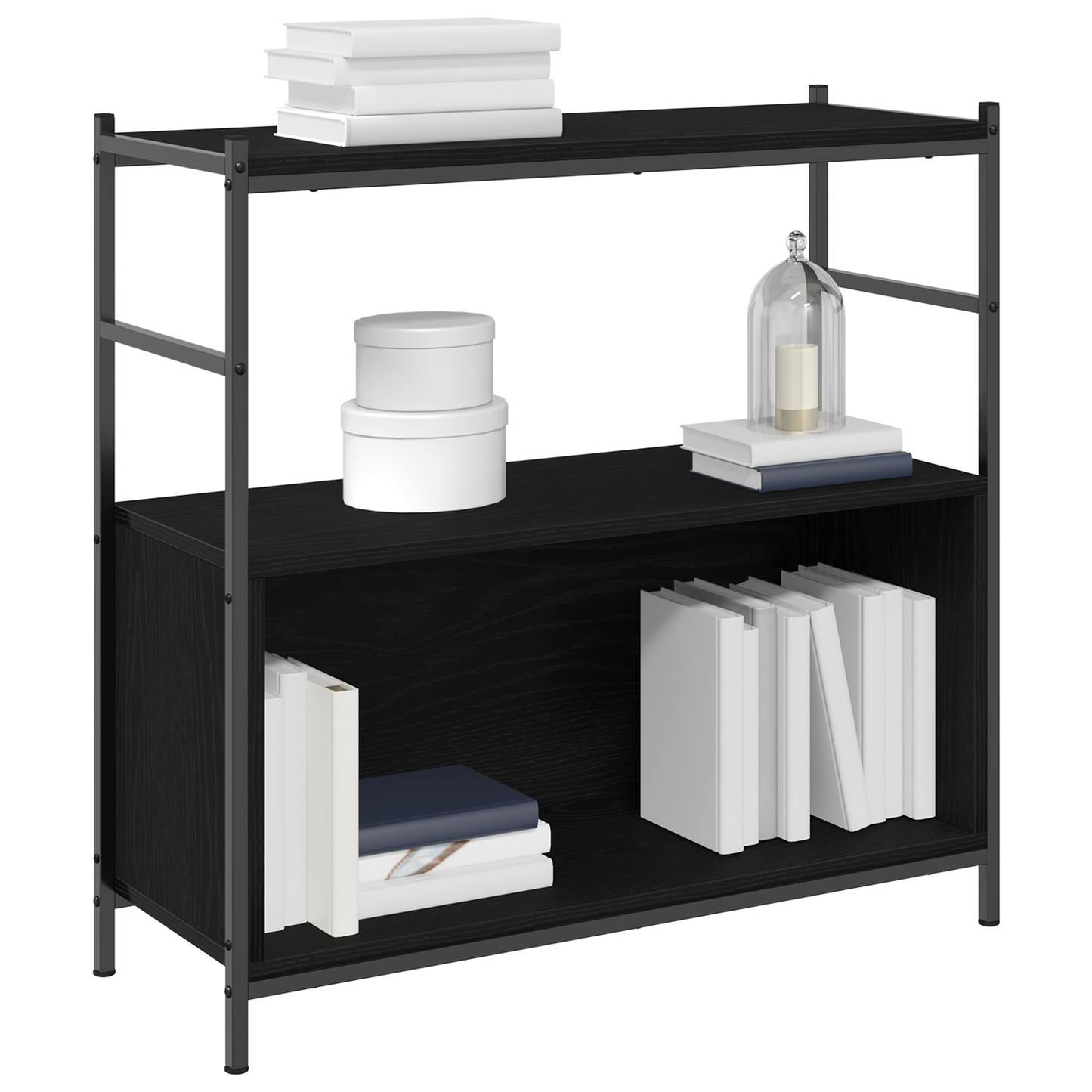 Bogreol Sort Eg 80 X 30 X 78.5 Cm Konstrueret Træ