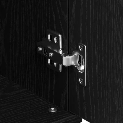 Sideboard Med Skuffe Sort Eg 101,5 X 35 X 70 Cm Konstrueret Træ