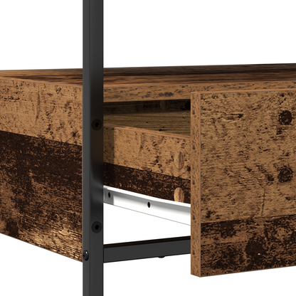 Konsolbord Gammel Træ 75X40X75 Cm Ingeniørtræ Og Stål