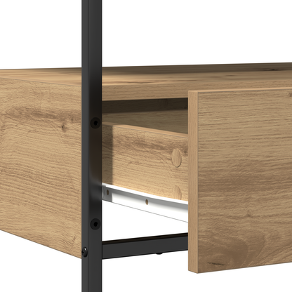 Konsolbord Artisanal Egetræ 75X40X75 Cm Konstrueret Træ Og Stål