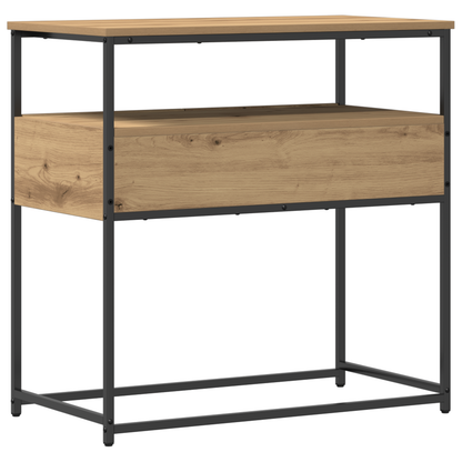Konsolbord Artisanal Egetræ 75X40X75 Cm Konstrueret Træ Og Stål