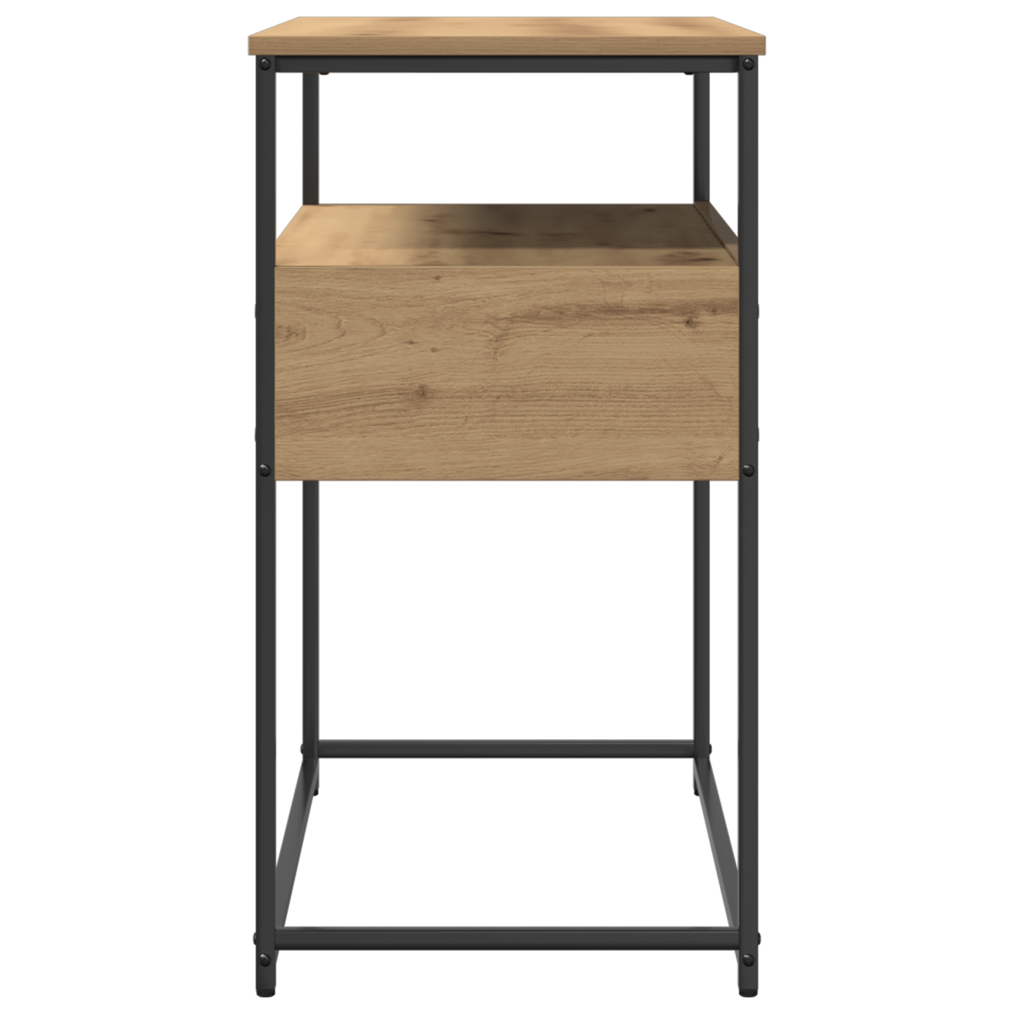 Konsolbord Artisanal Egetræ 75X40X75 Cm Konstrueret Træ Og Stål