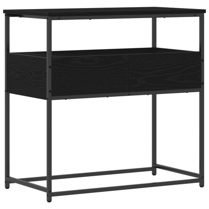 Consolebord Sort Eg 75X40X75 Cm Ingeniørtræ Og Stål