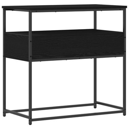 Consolebord Sort Eg 75X40X75 Cm Ingeniørtræ Og Stål