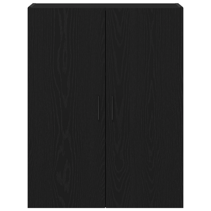 Væghængt Skab Sort Eg 69.5 X 34 X 90 Cm Konstrueret Træ