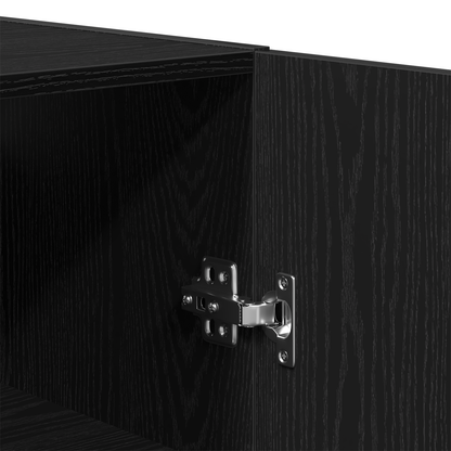 Vægreol Sort Eg 60X31X70 Cm Konstrueret Træ