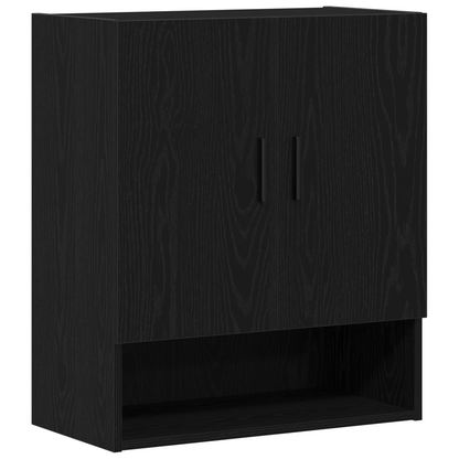 Vægreol Sort Eg 60X31X70 Cm Konstrueret Træ
