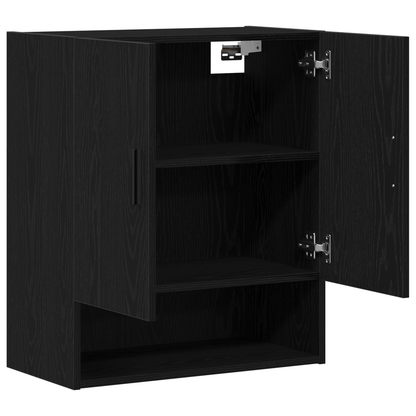 Vægreol Sort Eg 60X31X70 Cm Konstrueret Træ