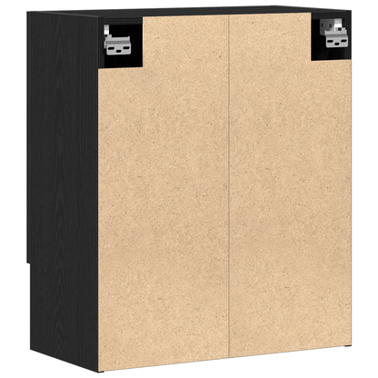 Vægskab Sort Eg 60X31X70 Cm Ingeniørtræ