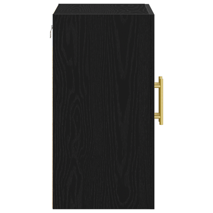 Vægreol Sort Eg 60X31X70 Cm Ingeniørtræ