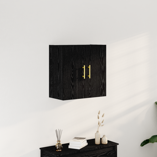Vægreol Sort Eg 60X31X70 Cm Ingeniørtræ