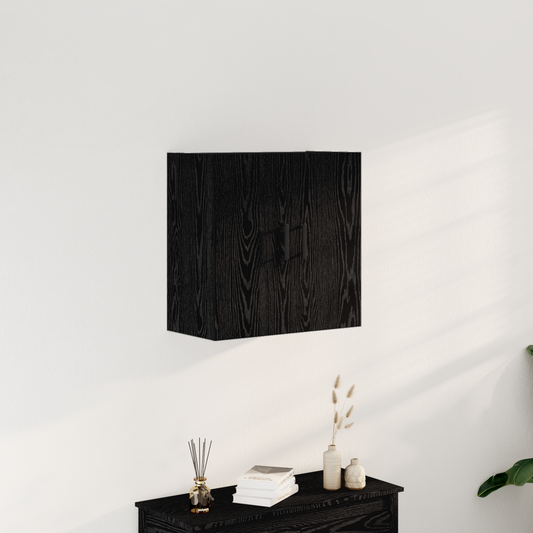 Væghylde Sort Eg 60X31X60 Cm Konstrueret Træ
