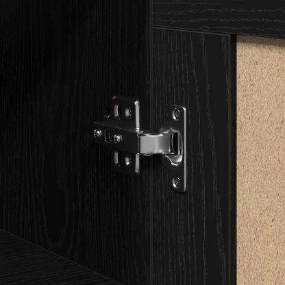 Væghængt Skab Sort Eg 69.5 X 34 X 90 Cm Konstrueret Træ