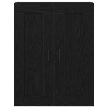 Væghængt Skab Sort Eg 69.5 X 34 X 90 Cm Konstrueret Træ