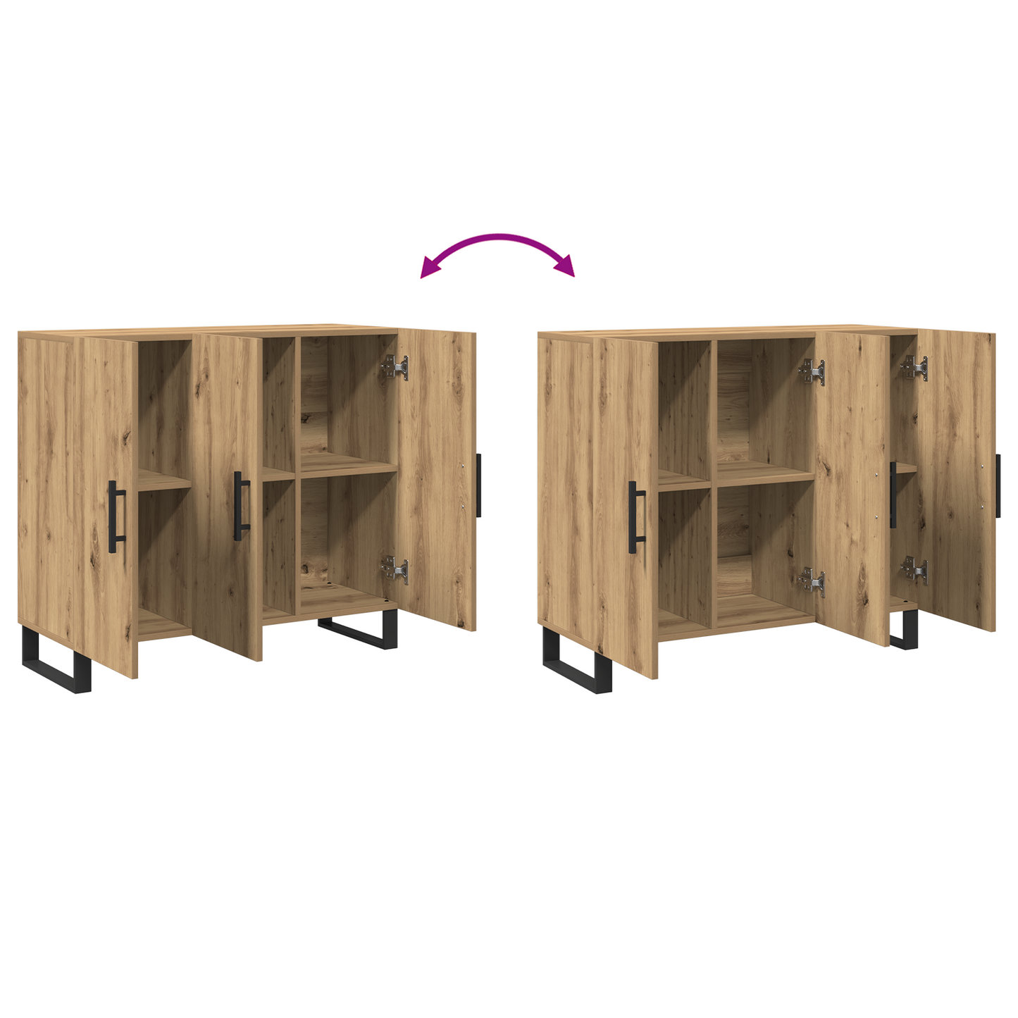 Sideboard Artisan Eg 90 X 34 X 80 Cm Konstrueret Træ