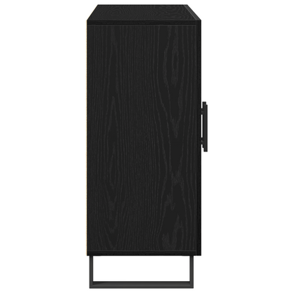 Sideboard Sort Eg 90 X 34 X 80 Cm Konstrueret Træ