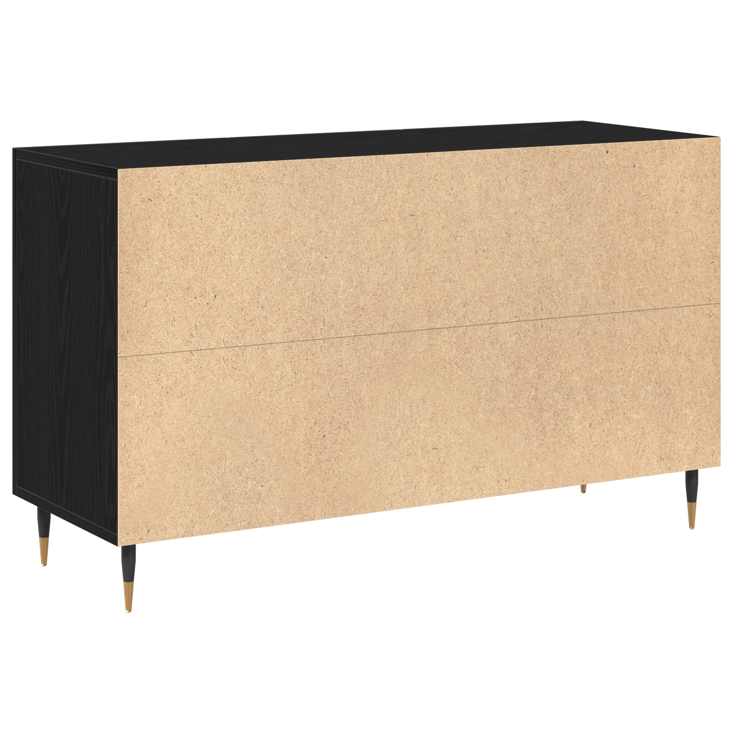 Sideboard Med Skuffe Sort Eg 100 X 36 X 60 Cm Konstrueret Træ