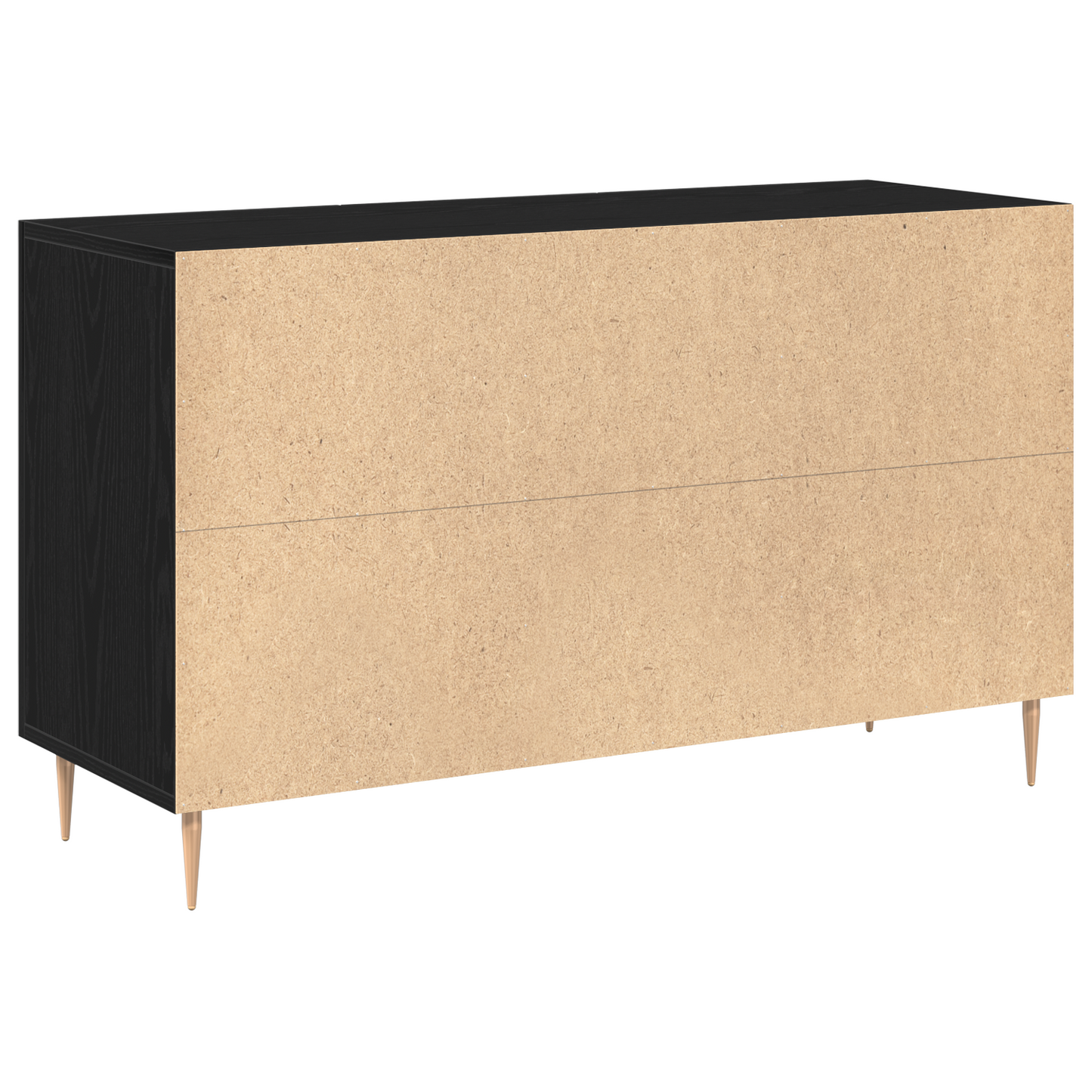 Sideboard Med Skuffe Sort Eg 100 X 36 X 60 Cm Konstrueret Træ