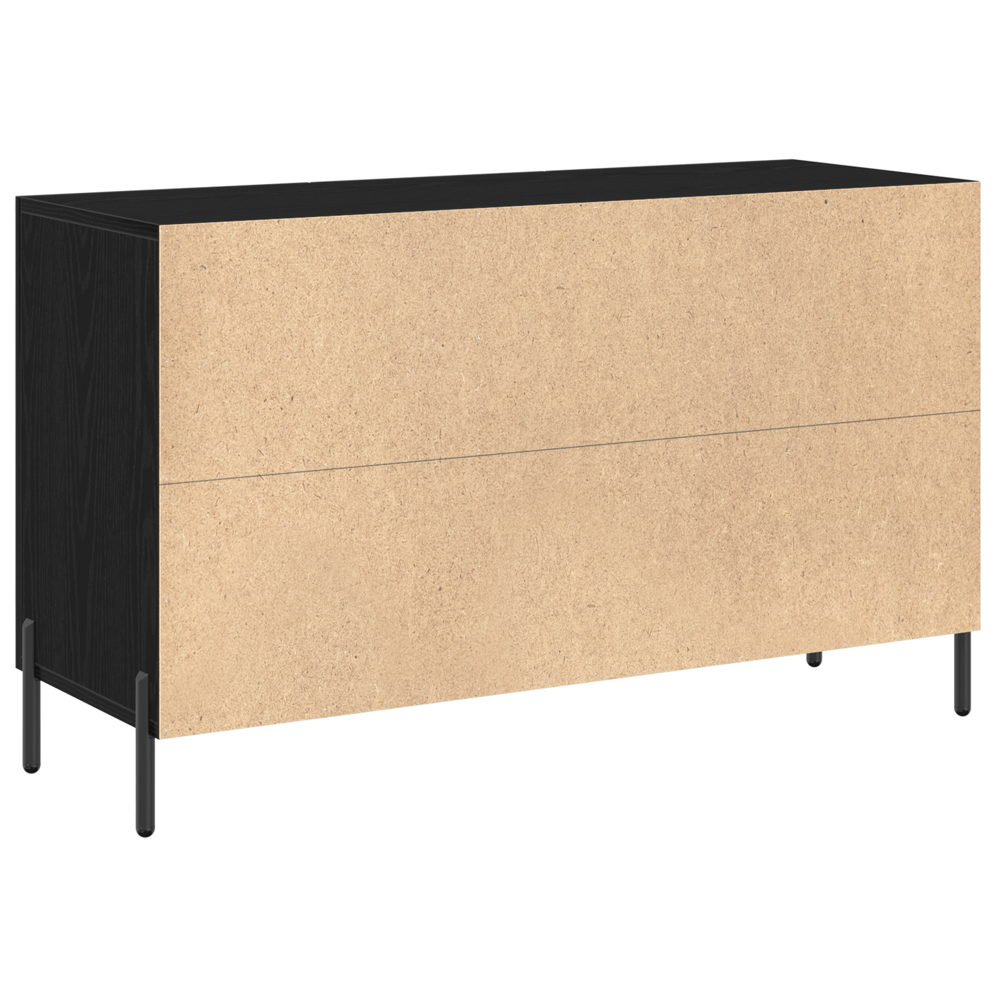 Sideboard Med Skuffe Sort Eg 100 X 36 X 60 Cm Konstrueret Træ