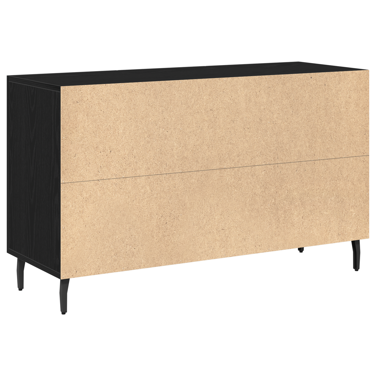 Sideboard Med Skuffe Sort Eg 100 X 36 X 60 Cm Konstrueret Træ