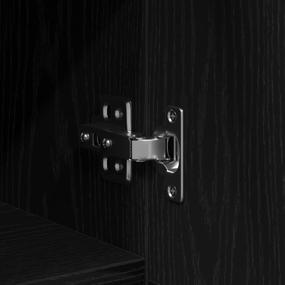 Sideboard Med Skuffe Sort Eg 100 X 36 X 60 Cm Konstrueret Træ