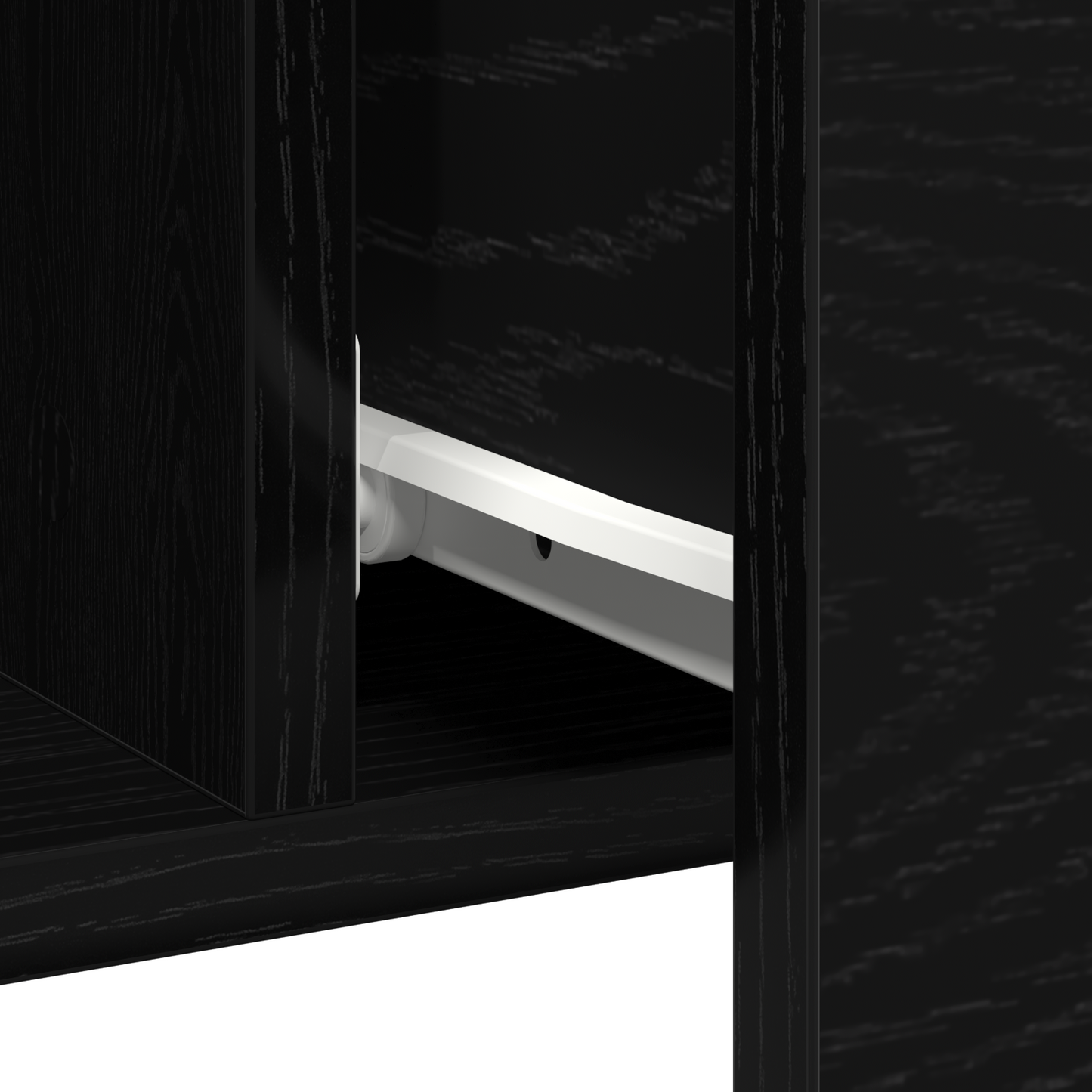 Sideboard Med Skuffe Sort Eg 100 X 36 X 60 Cm Konstrueret Træ