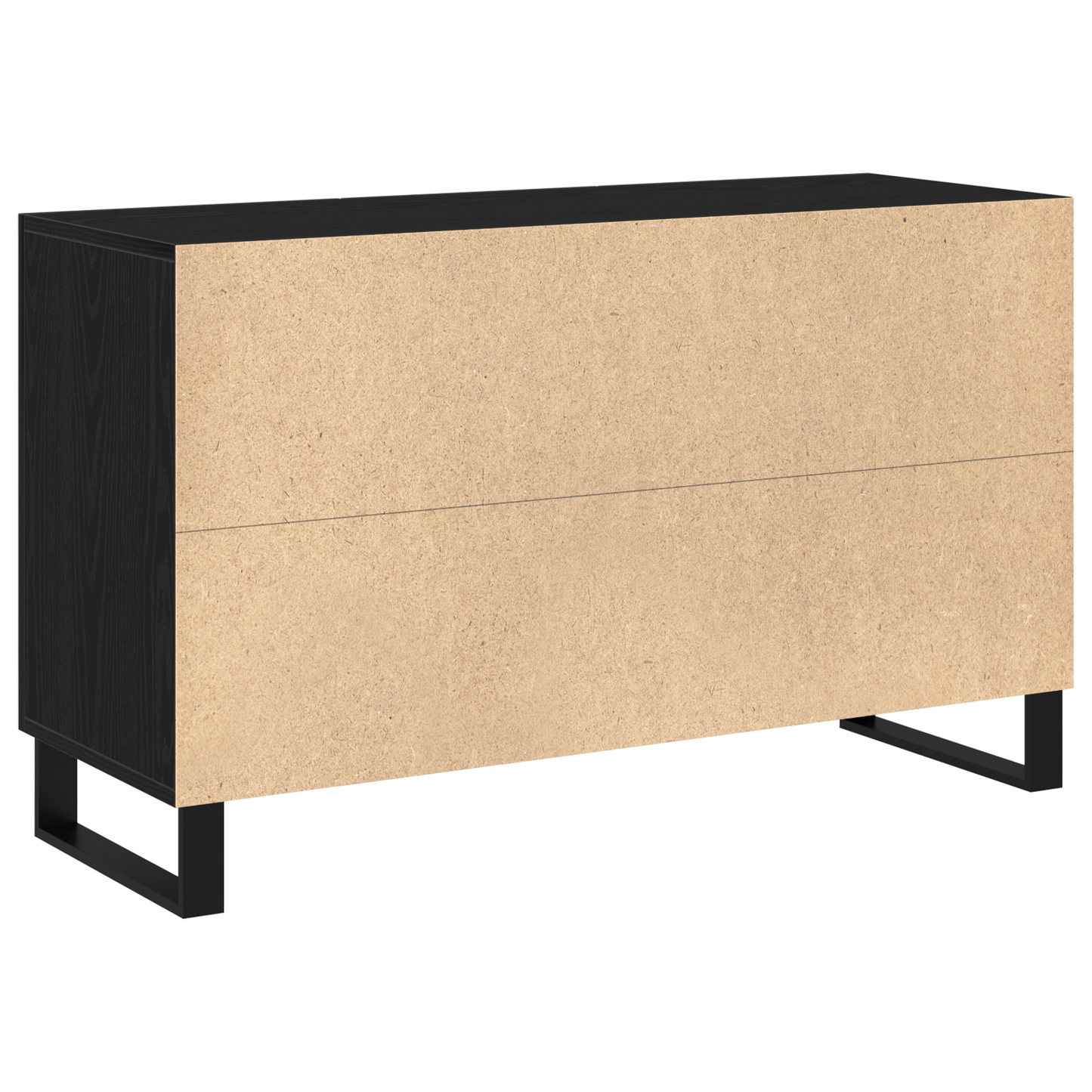 Sideboard Med Skuffe Sort Eg 100 X 36 X 60 Cm Konstrueret Træ