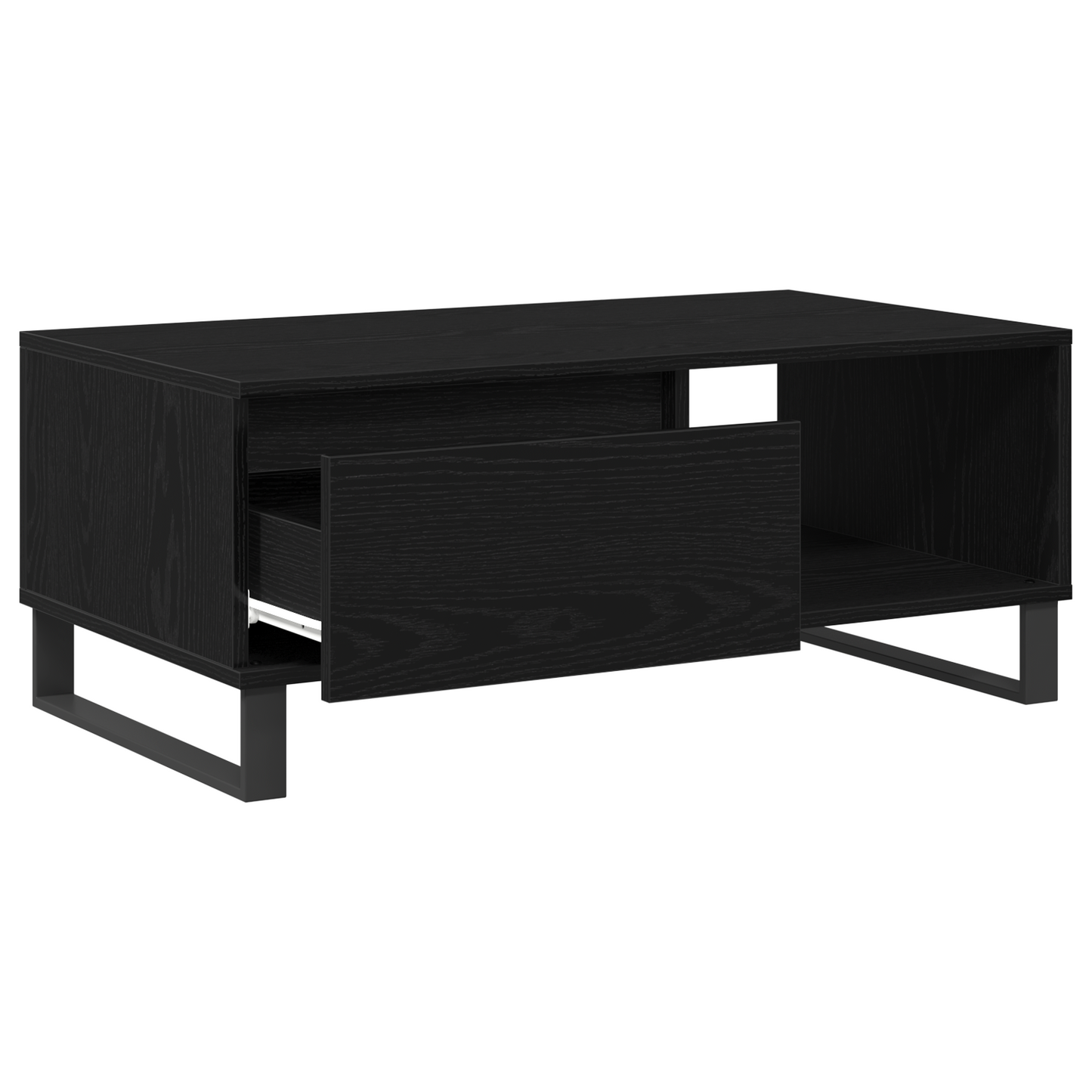 Kaffebord Sort Egetræ 90X50X36,5 Cm Konstrueret Træ