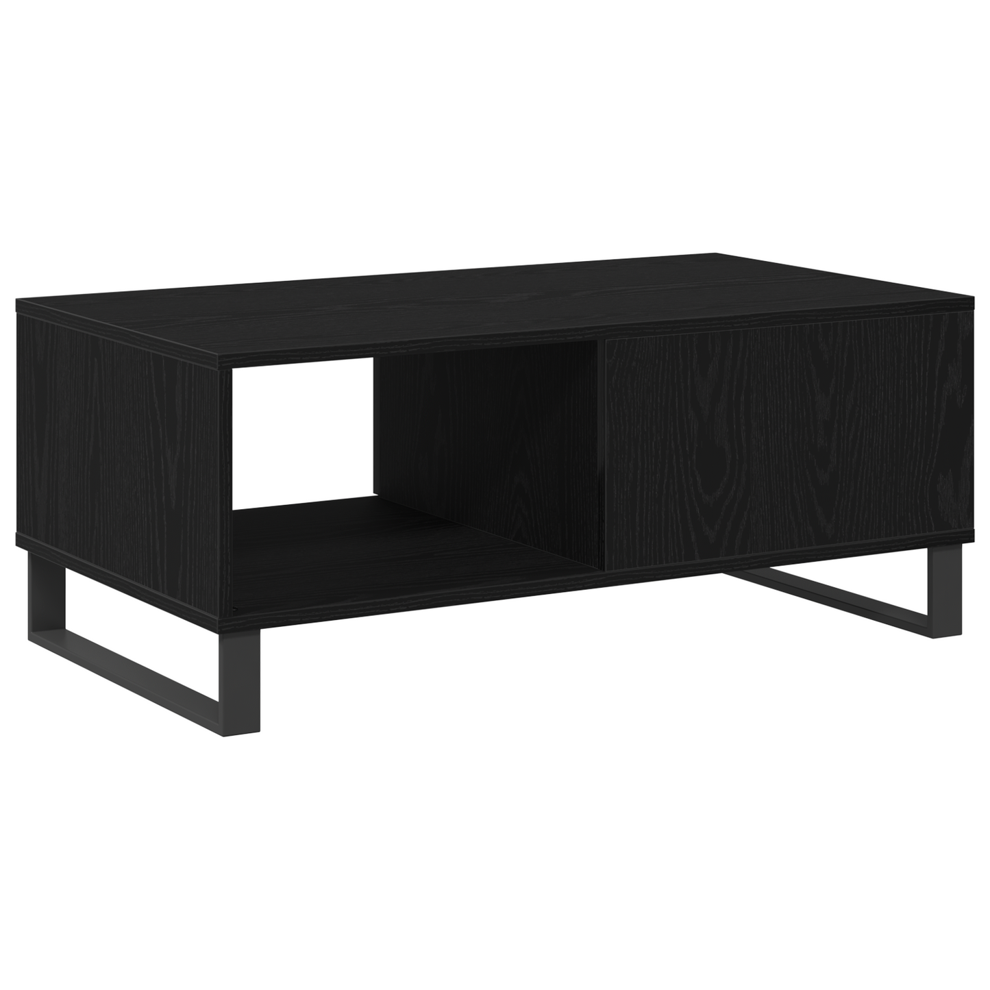 Kaffebord Sort Egetræ 90X50X36,5 Cm Konstrueret Træ