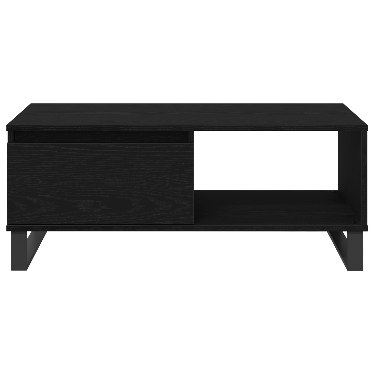 Kaffebord Sort Egetræ 90X50X36,5 Cm Konstrueret Træ
