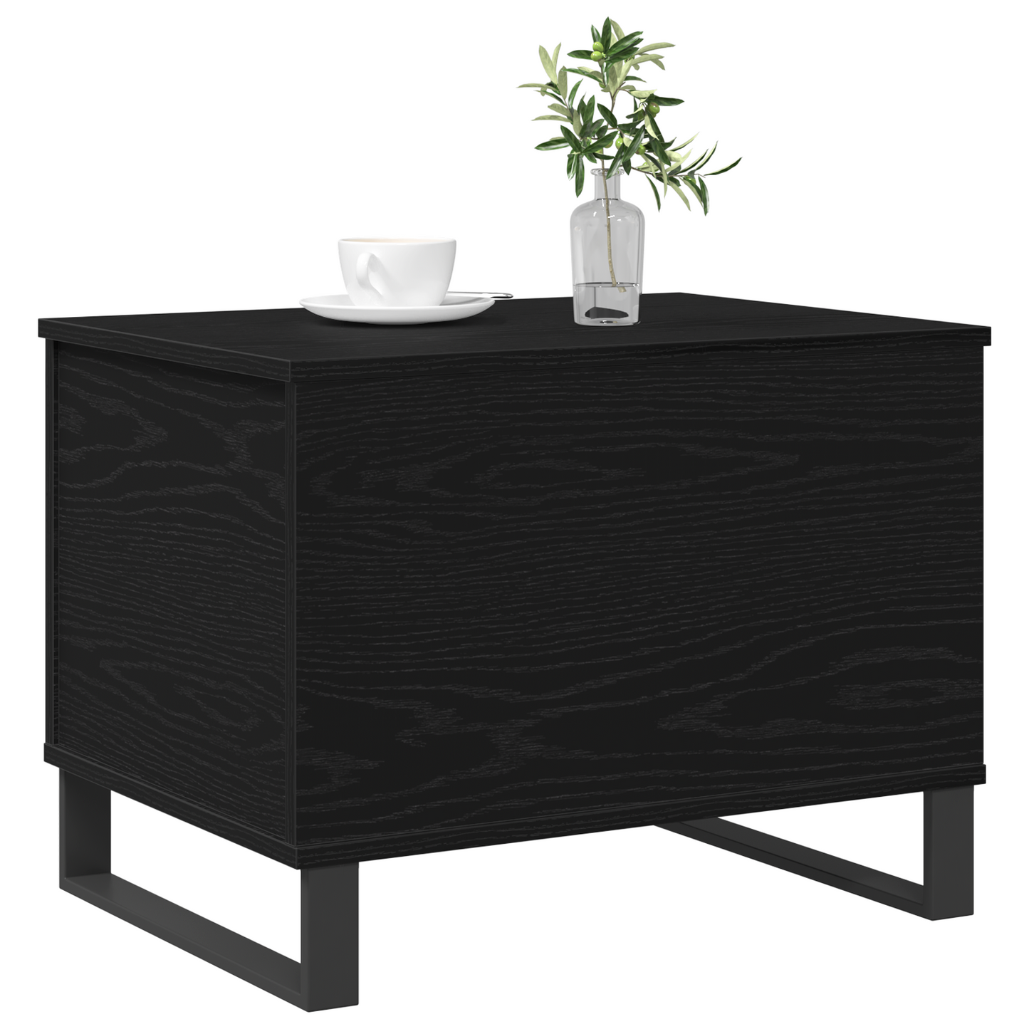 Kaffebord Lift Top Sort Eg 60X44,5X45 Cm Konstrueret Træ