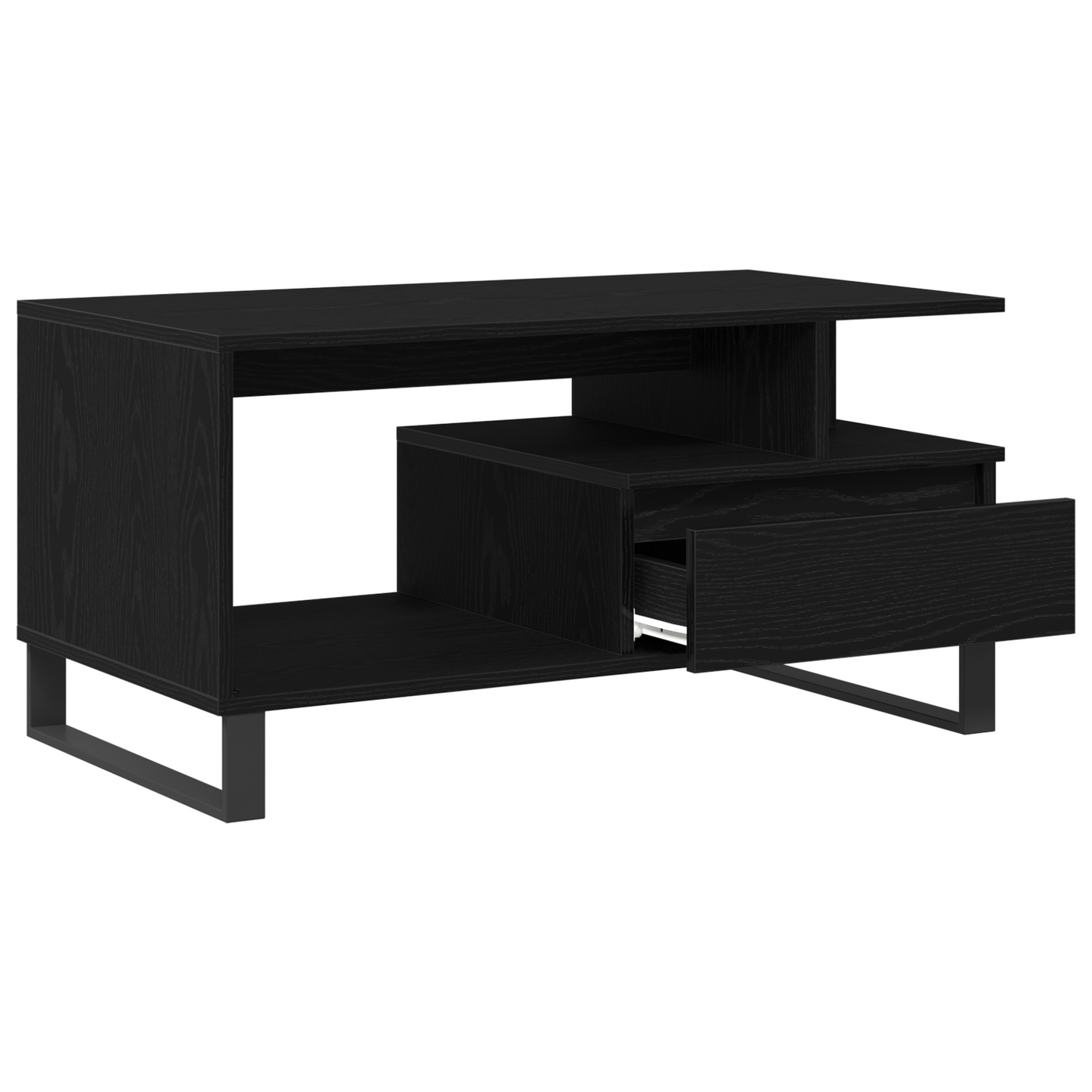 Kaffebord Sort Eg 90X49X45 Cm Konstrueret Træ