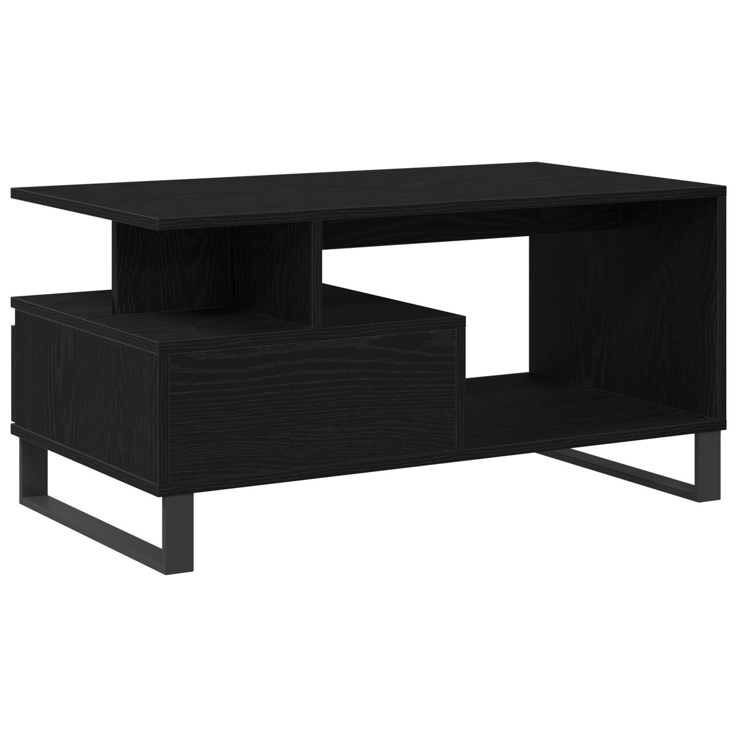 Kaffebord Sort Eg 90X49X45 Cm Konstrueret Træ