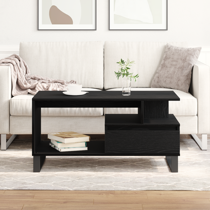Kaffebord Sort Eg 90X49X45 Cm Konstrueret Træ