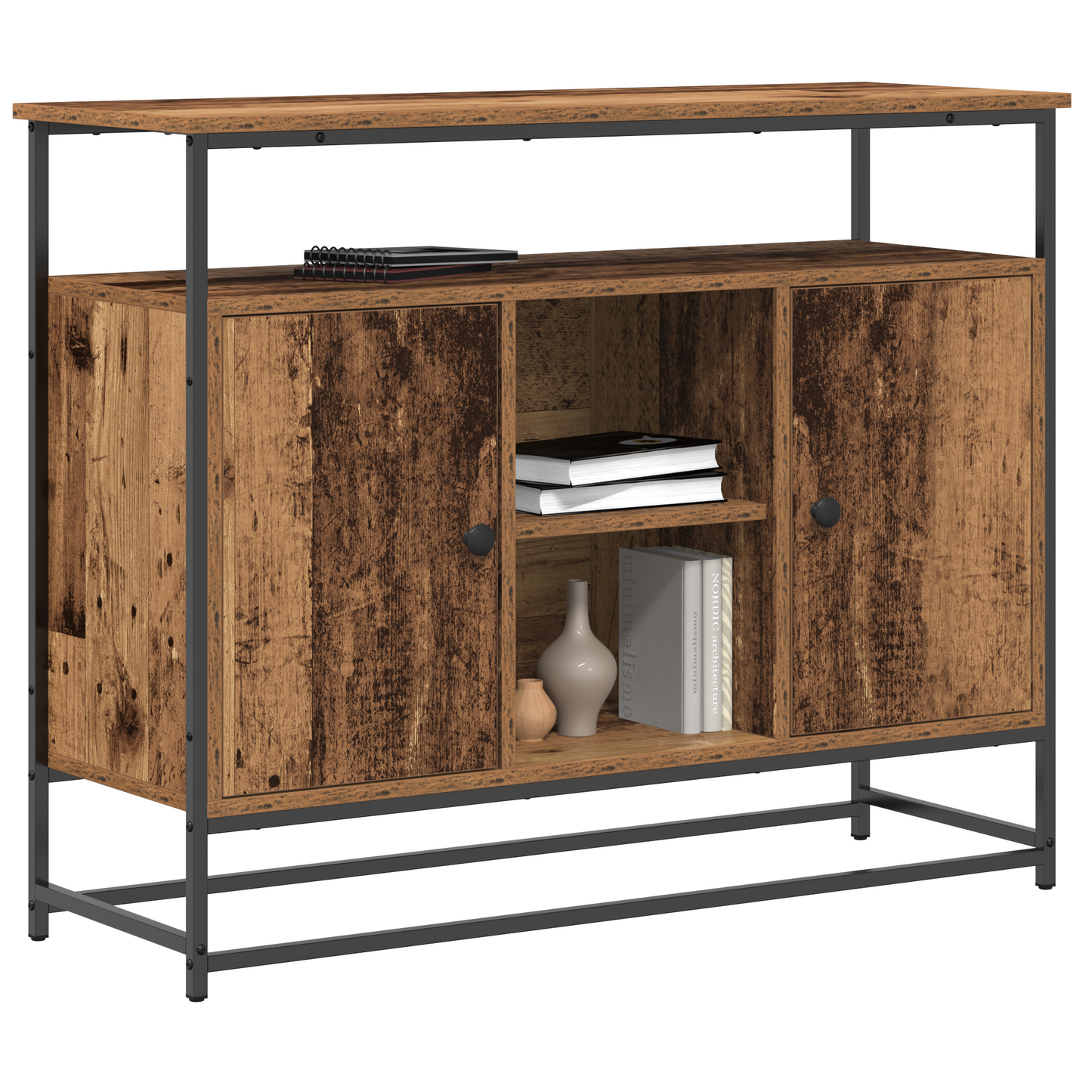 Sideboard Gammelt Træ 100 X 35 X 80 Cm Konstrueret Træ