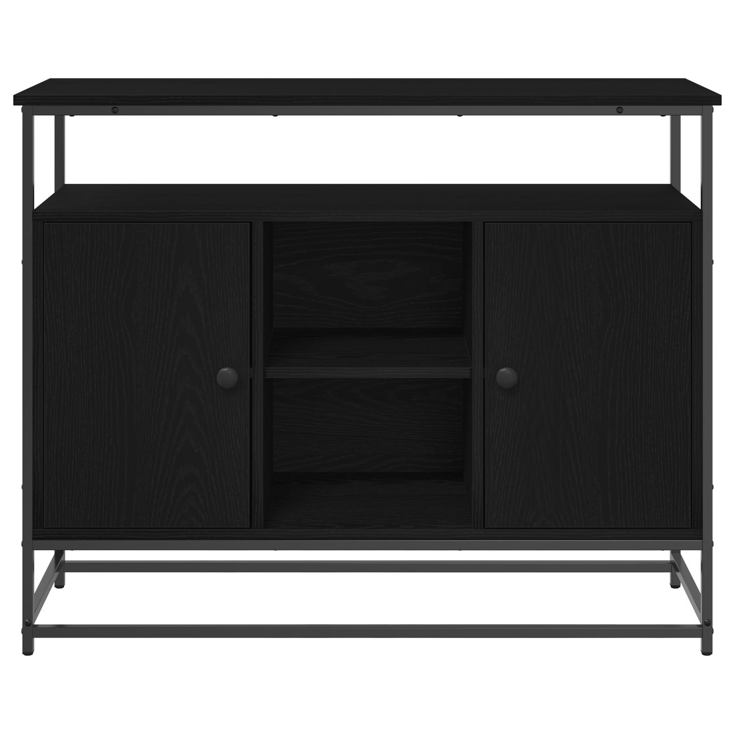 Sideboard Sort Eg 100 X 35 X 80 Cm Konstrueret Træ