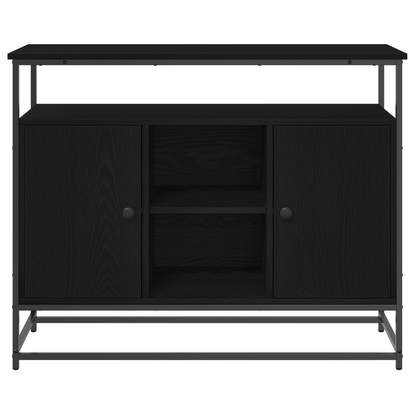 Sideboard Sort Eg 100 X 35 X 80 Cm Konstrueret Træ