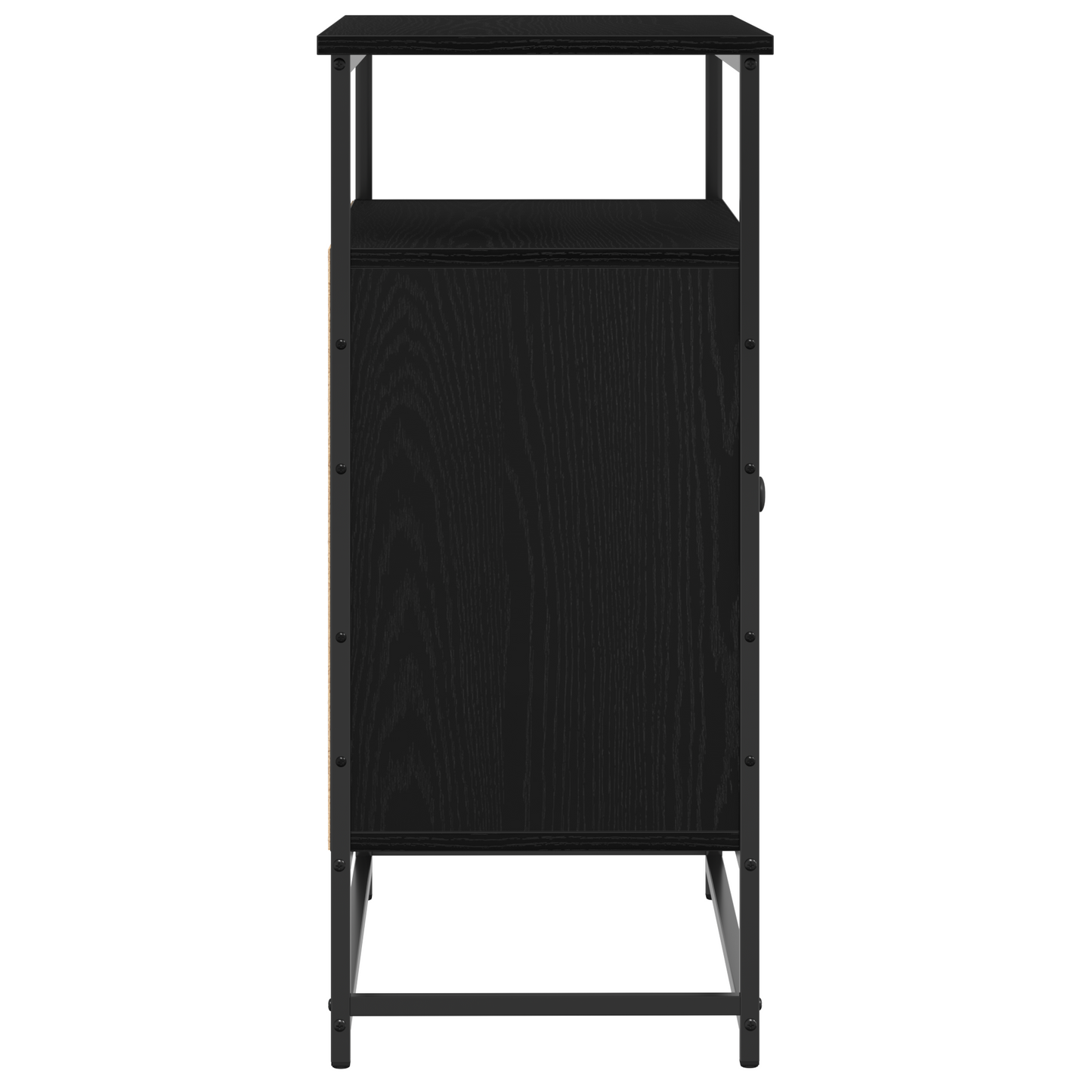 Skænk Sort Eg 69X35X80 Cm Konstrueret Træ Og Stål