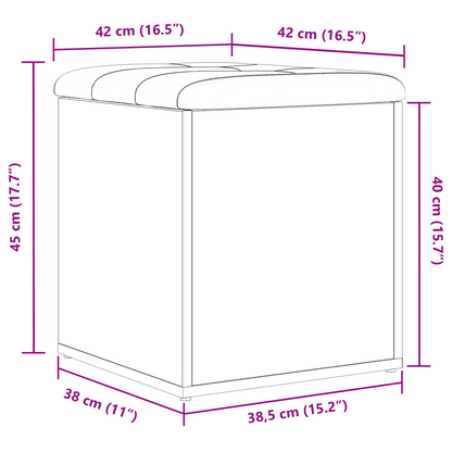 Opbevaringsbænk Med Dør Sort Eg 42 X 42 X 45 Cm Konstrueret Træ
