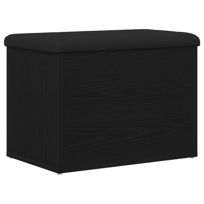 Opbevaringsbænk Med Dør Sort Eg 62 X 42 X 45 Cm Konstrueret Træ