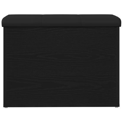 Opbevaringsbænk Med Dør Sort Eg 62 X 42 X 45 Cm Konstrueret Træ