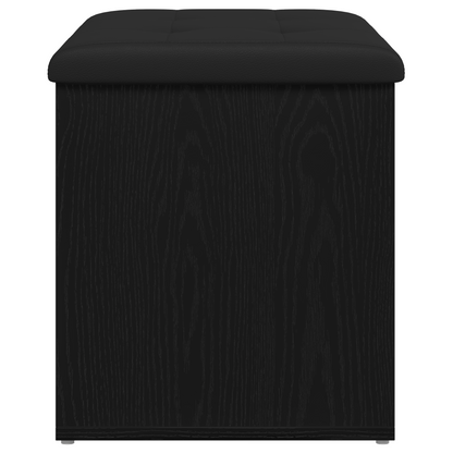 Opbevaringsbænk Med Dør Sort Eg 62 X 42 X 45 Cm Konstrueret Træ